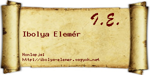Ibolya Elemér névjegykártya