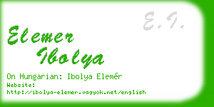 elemer ibolya business card