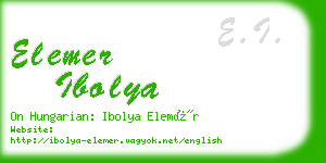 elemer ibolya business card